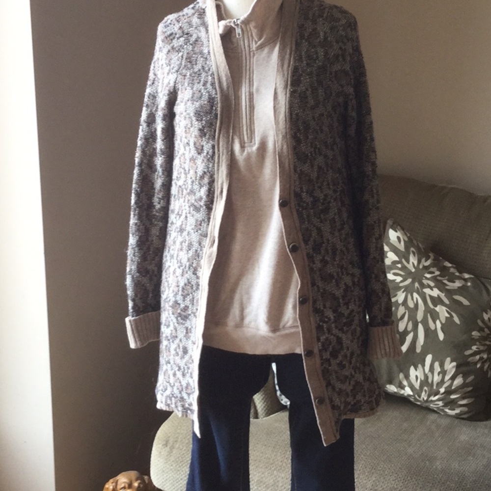 Free People leopard cardigan